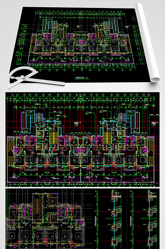 户型别墅CAD平面图