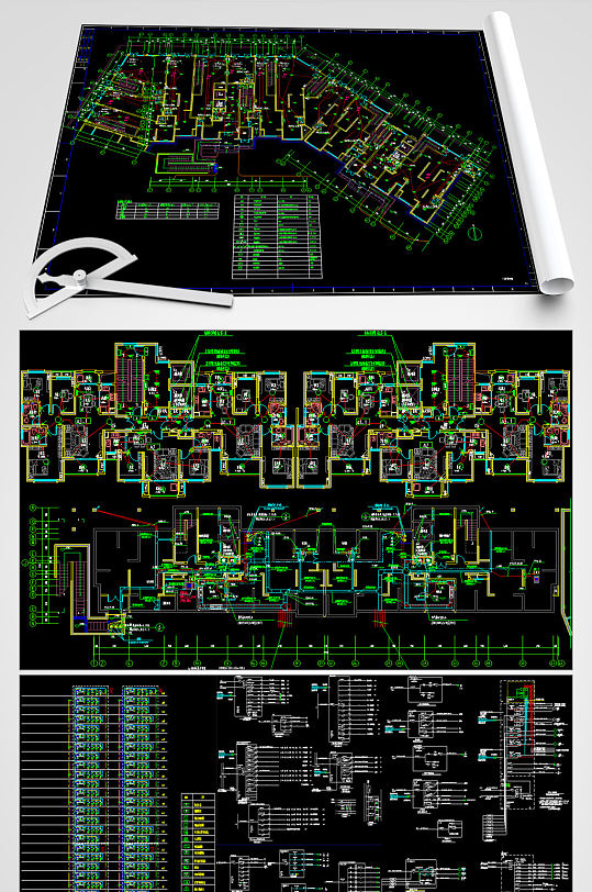 二十八层商住小区强弱电设计图纸-众图网