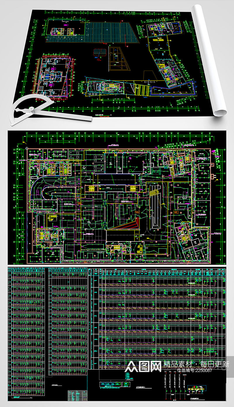 大型商业建筑电气CAD施工图素材