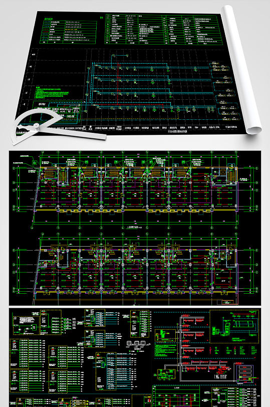 大型商业大厦电气CAD施工图-众图网