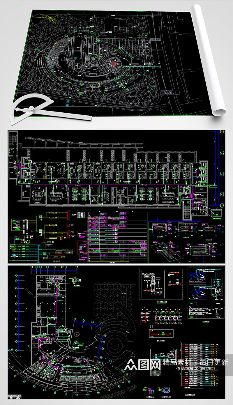 办公楼弱电系统CAD平面设计图素材