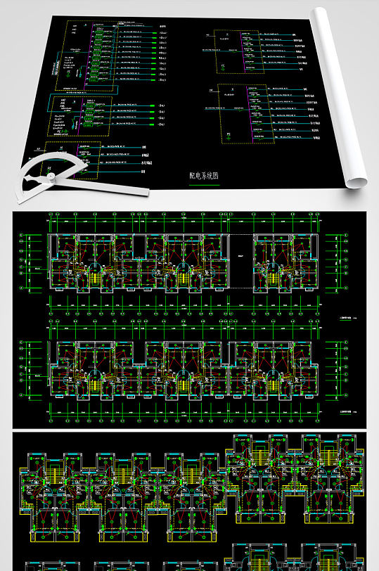 住宅楼强弱电施工图纸-众图网