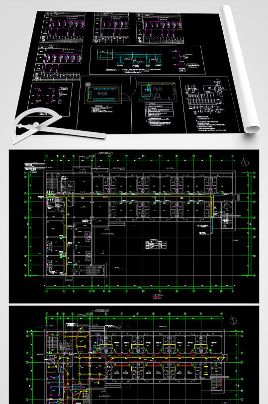 精神病医院强弱电施工图-众图网