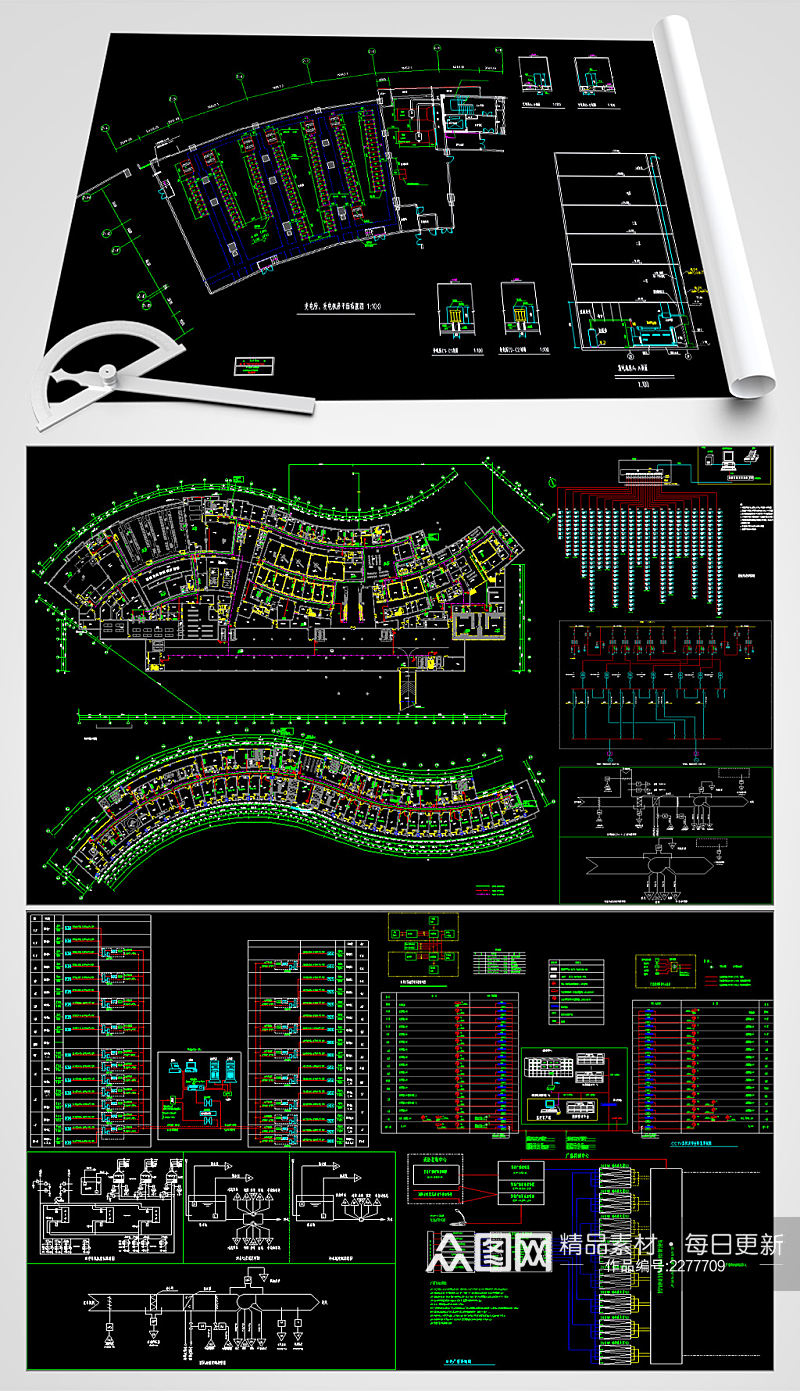 大型医院电气CAD施工图素材