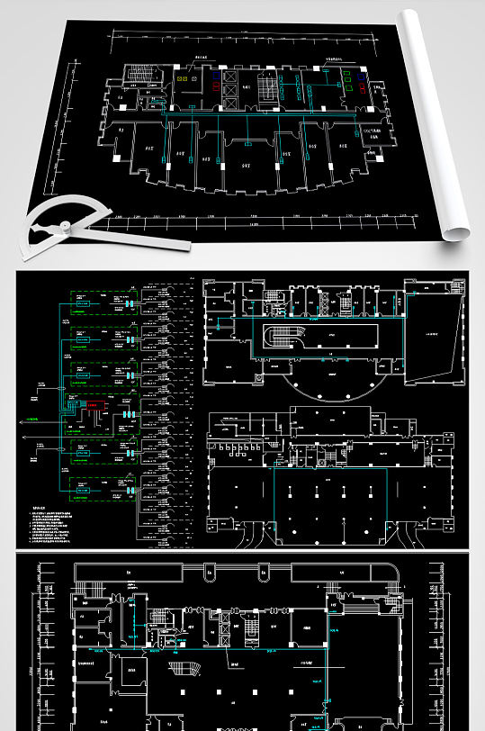 二十层办公大楼综合布线系统图纸