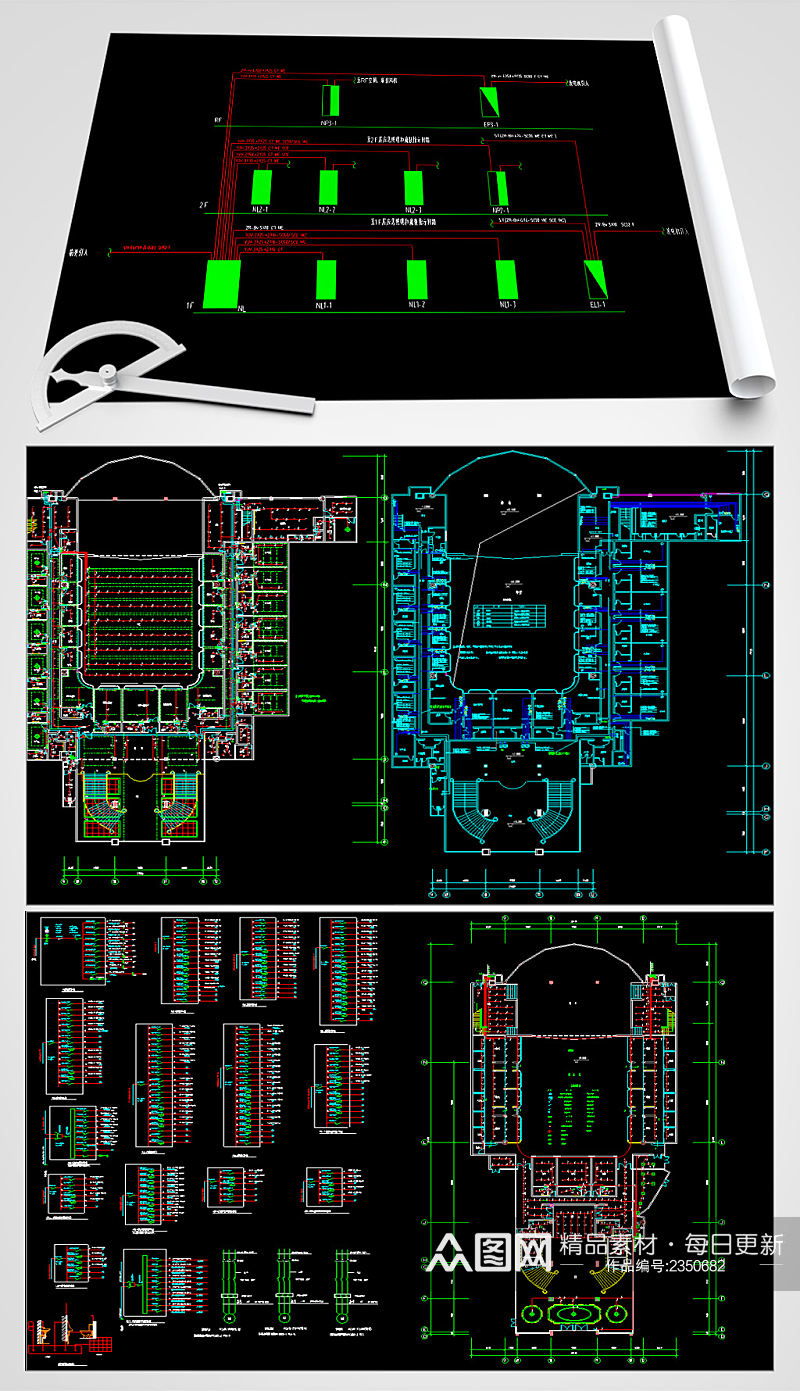 会所歌剧院电气CAD施工图素材