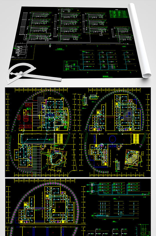 孵化楼弱电CAD平面设计图