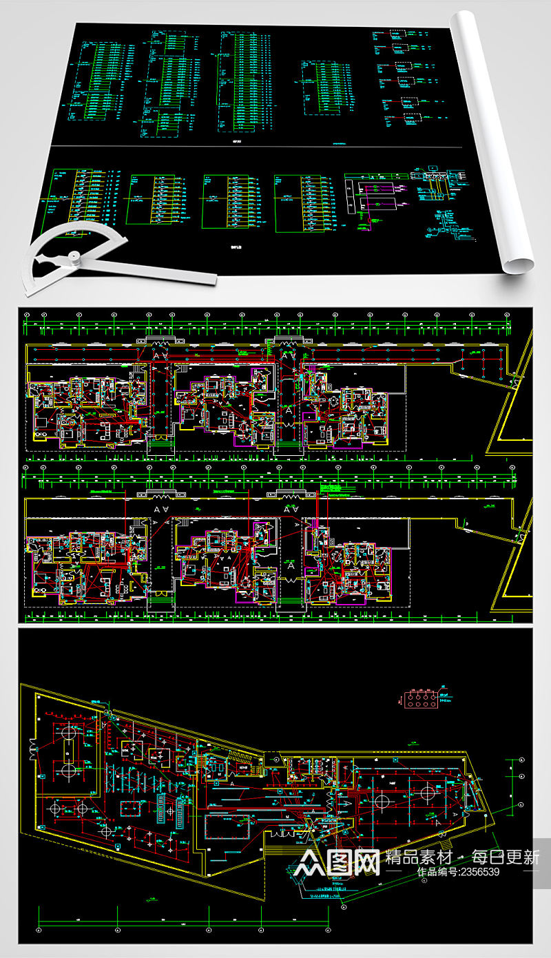 会所电气CAD平面设计图素材