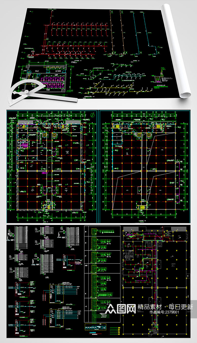 冷库CAD平面设计图素材