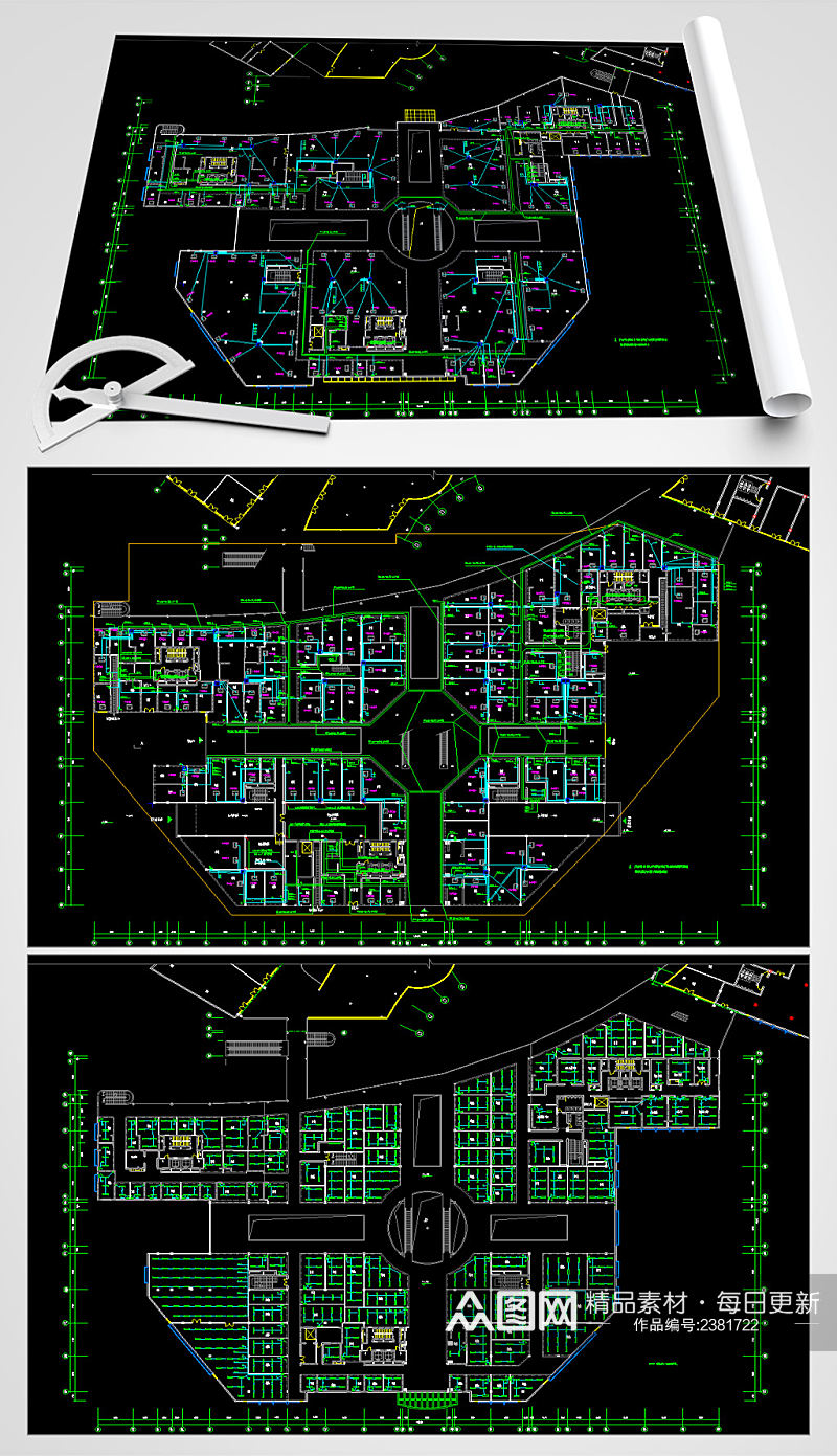 商业城电气CAD平面图素材