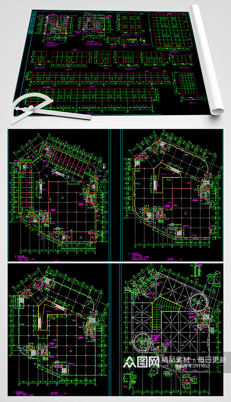 商场电气CAD设计方案图素材