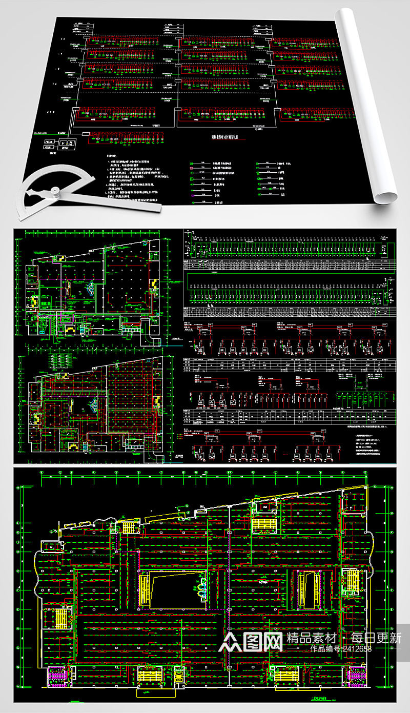 建材商场电气CAD设计图素材