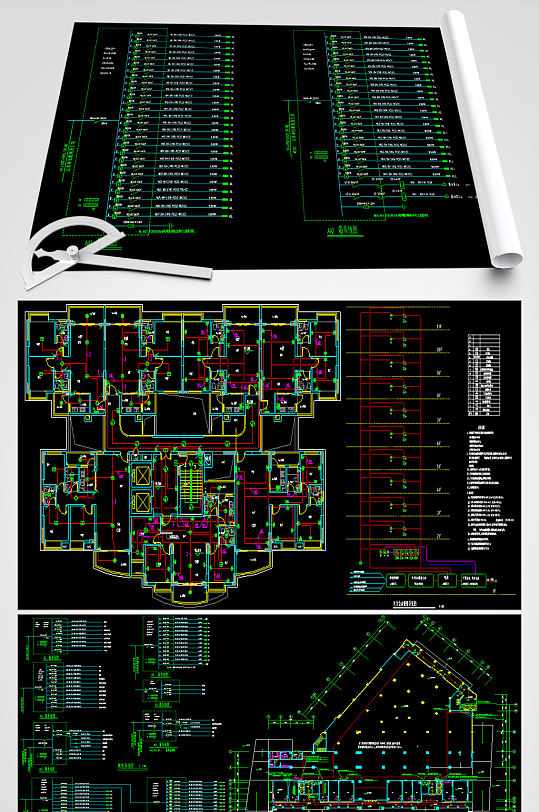 商场电气CAD平面设计图纸