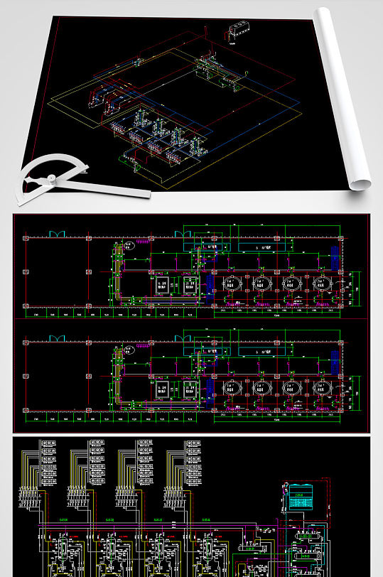 冷库工艺CAD平面设计图-众图网
