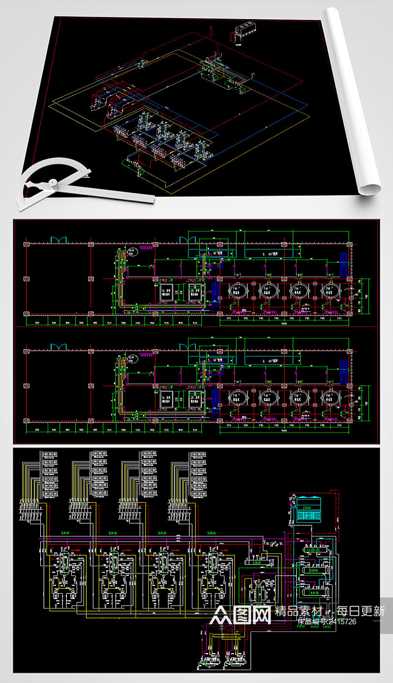 冷库工艺CAD平面设计图素材