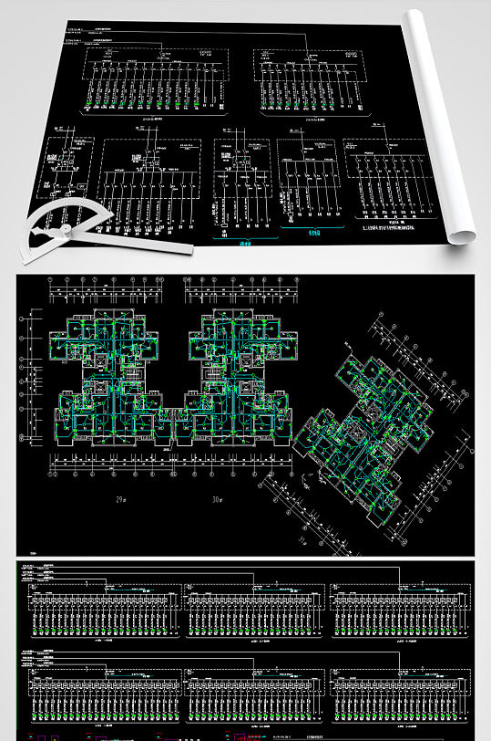 综合楼电气CAD设计图-众图网
