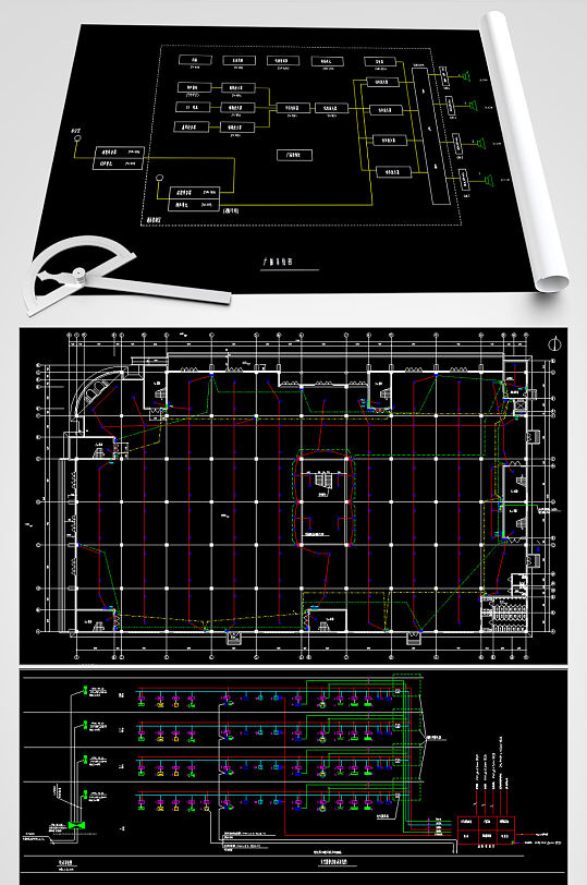 商场商铺电气CAD设计图-众图网
