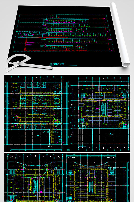 商场消防系统CAD平面图