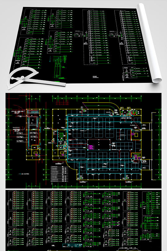 商厦动力照明CAD平面设计图