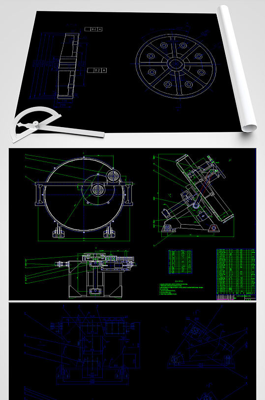 YQP36预加水盘式成球机设计图-众图网