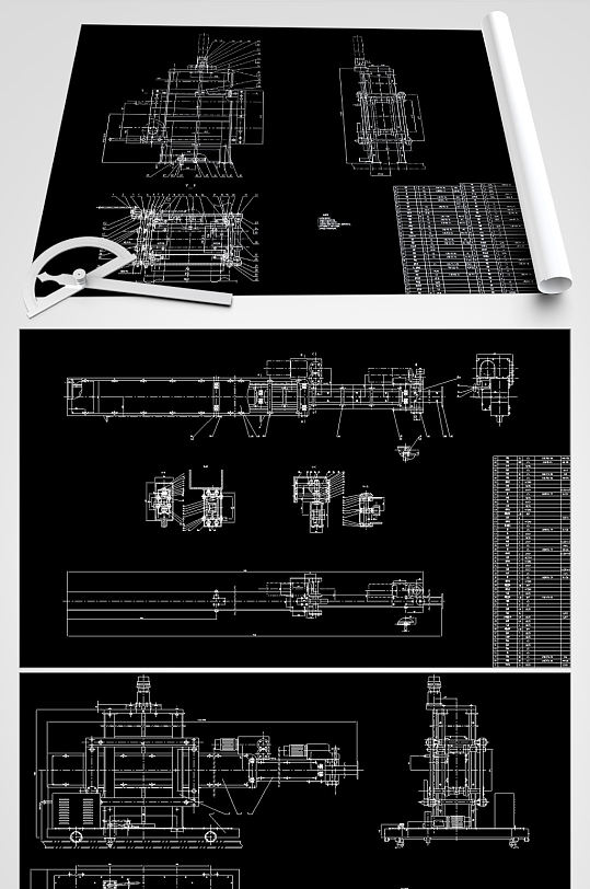 内环缝焊接操作机CAD平面设计图