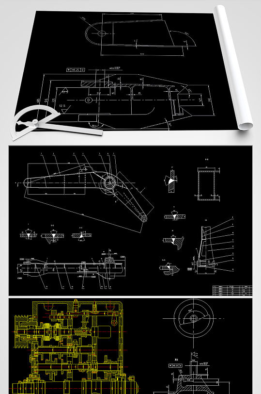 挖掘机动臂结构设计图-众图网