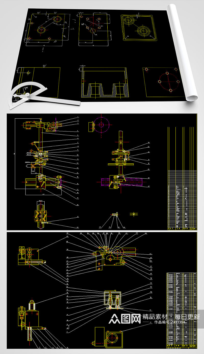 单线画线机CAD平面图素材