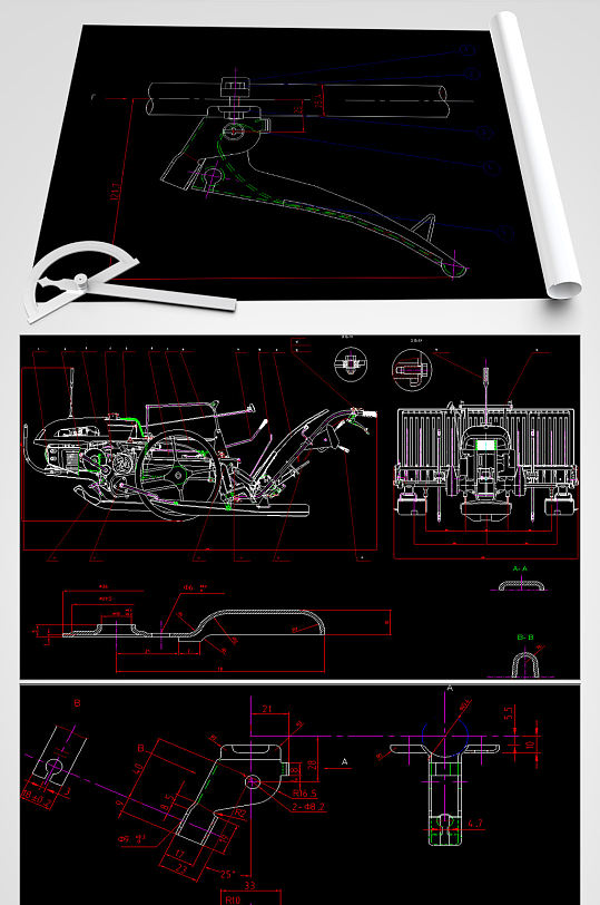 插秧机系统CAD设计图
