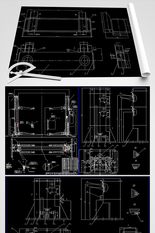 式双柱汽车举升机CAD设计图