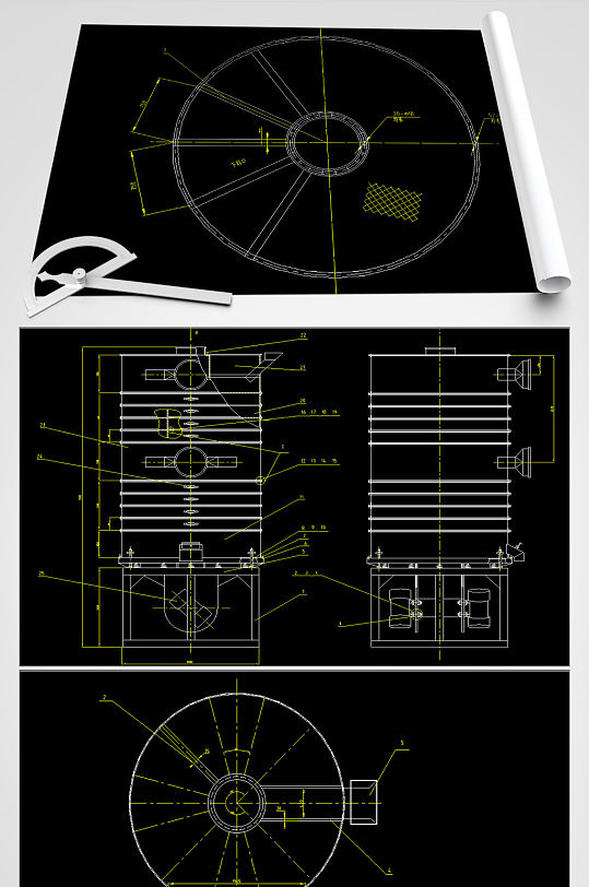 干燥机CAD平面设计图