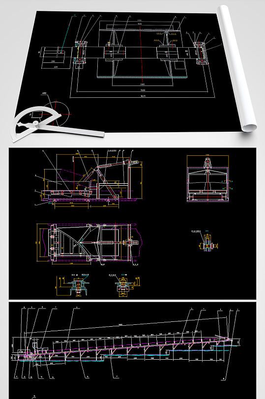 槽形托辊带式输送机设计图-众图网