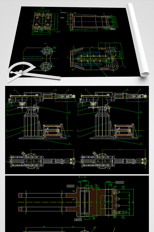 车床上料机械手CAD设计图