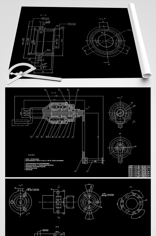 汽车卸胎器CAD平面设计图-众图网