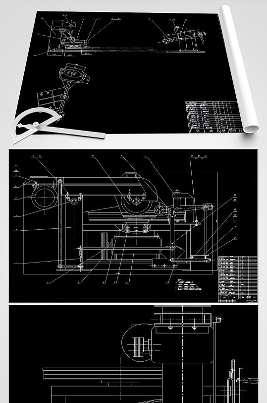 钉磨机床CAD平面设计图