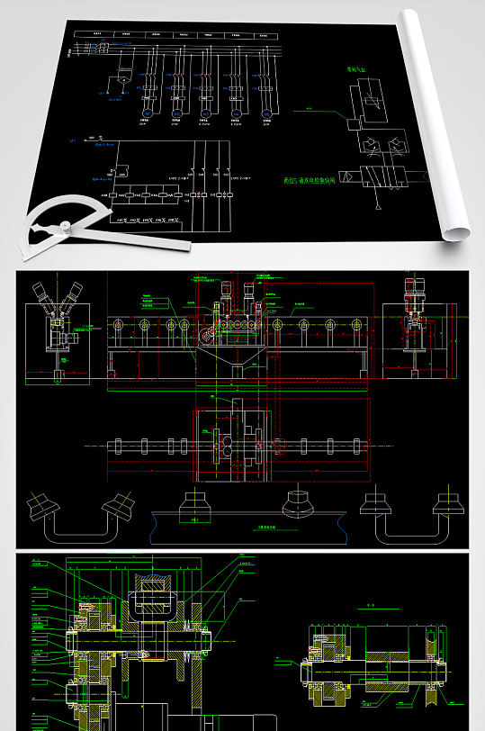 组合机床铣边机CAD设计图