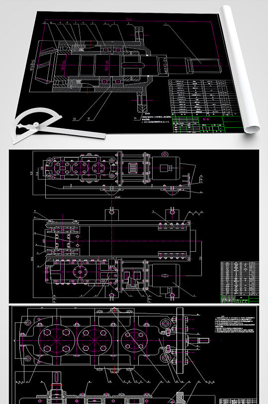 刮板机二级减速箱CAD平面设计图