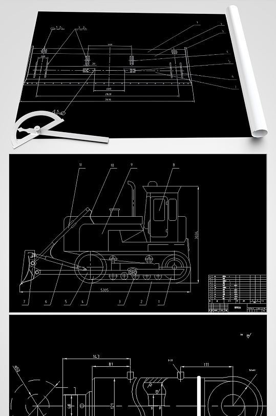 履带式推土机设计CAD图纸-众图网