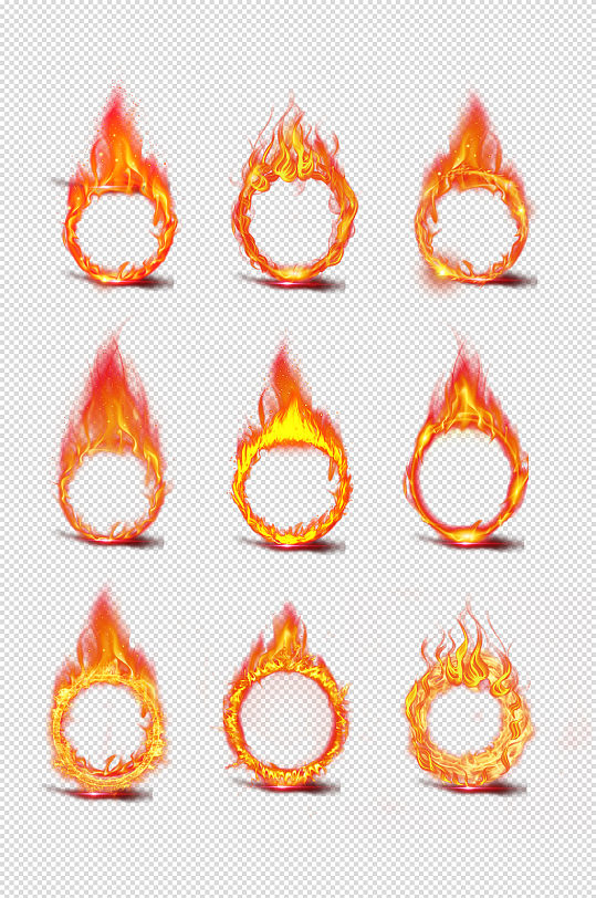 加绒加厚保暖火元素燃烧火焰电商火圈素材