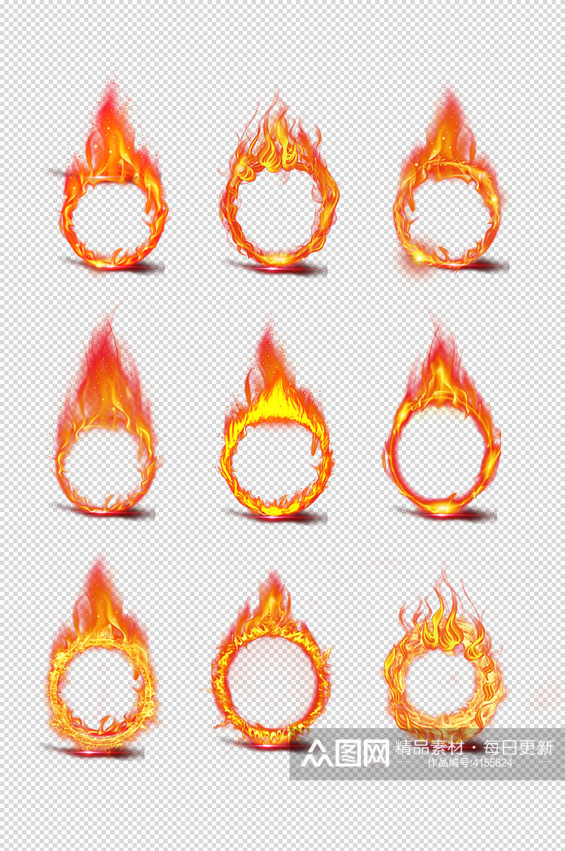 加绒加厚保暖火元素燃烧火焰电商火圈素材素材