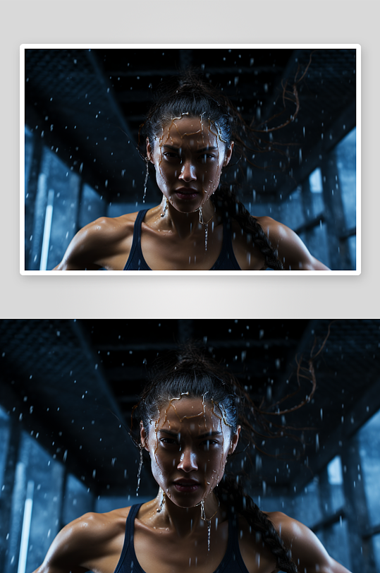 AI数字艺术健身房健身人物肌肉女生摄影图