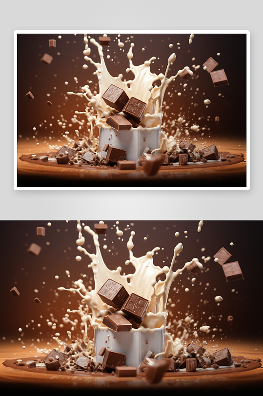AI数字艺术白巧克力摄影图