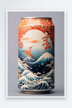 AI数字艺术国潮风易拉罐啤酒图片
