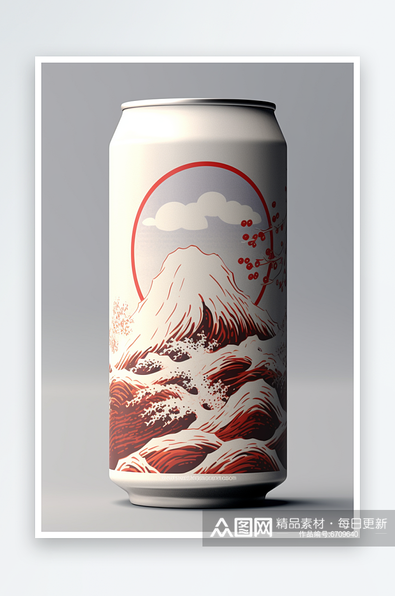 AI数字艺术国潮风易拉罐啤酒图片素材