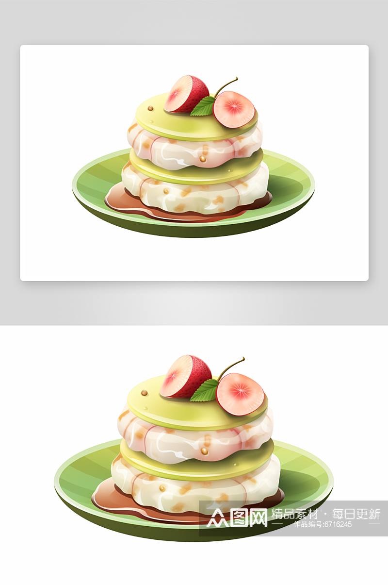 AI数字艺术美食甜点麻薯插画素材