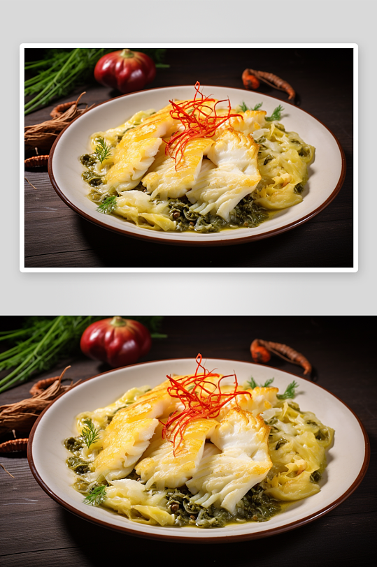 AI数字艺术美味菜肴酸菜鱼餐饮摄影图