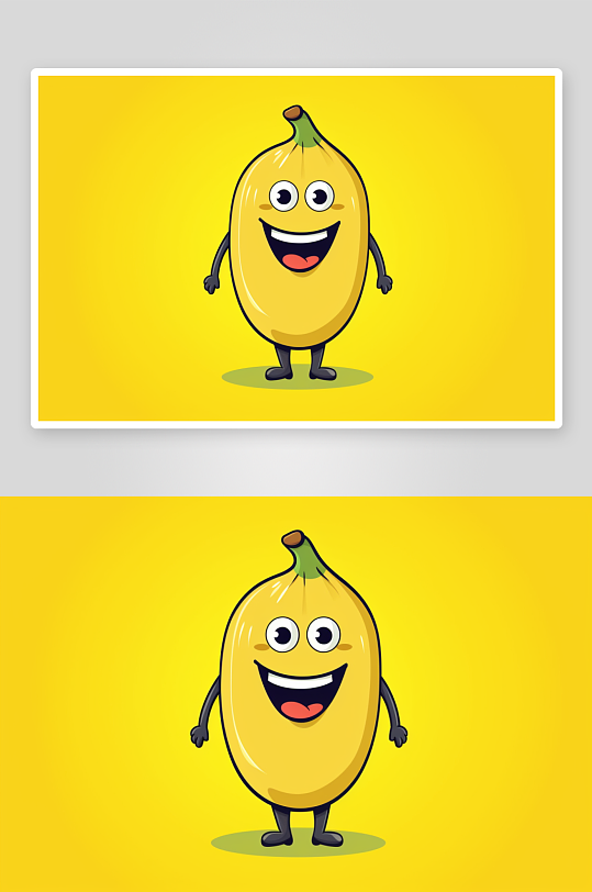 AI数字艺术拟人卡通香蕉水果插画