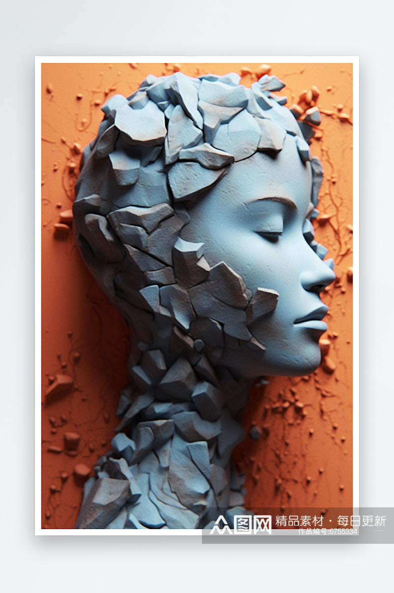 AI数字艺术黏土质感彩色数字元素模型素材