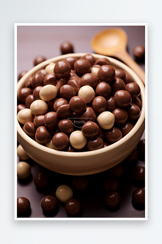 AI数字艺术巧克力豆麦丽素摄影图
