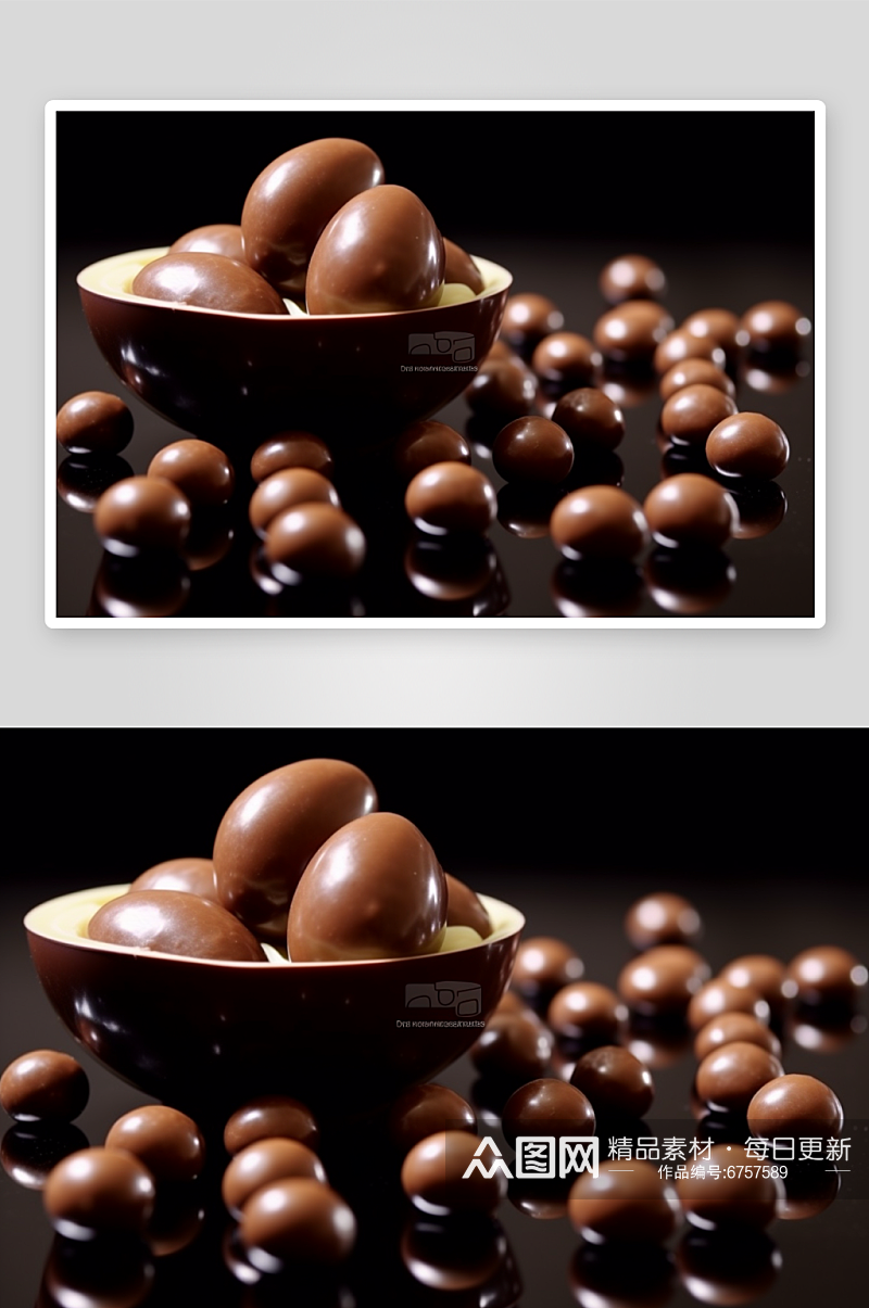 AI数字艺术巧克力豆麦丽素摄影图素材