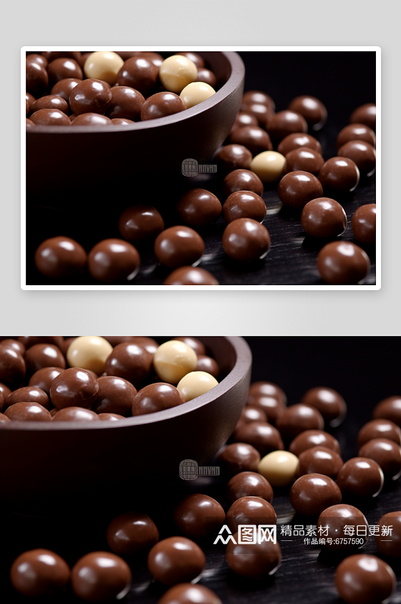 AI数字艺术巧克力豆麦丽素摄影图素材